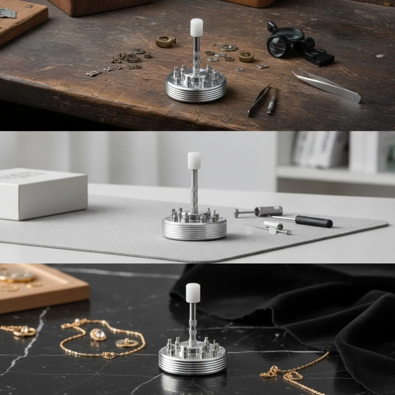 Precision Industrial Presser Watch Hand Tool with Metal Posts for Watch Repair Accessories and Watchmaker Machinery