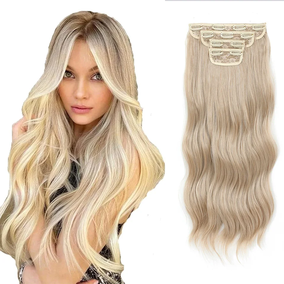 

Объемная волна 11, клипсы, синтетические волосы для наращивания, высокотемпературное волокно, натуральные черные клипсы, кусочки волос для ежедневного использования