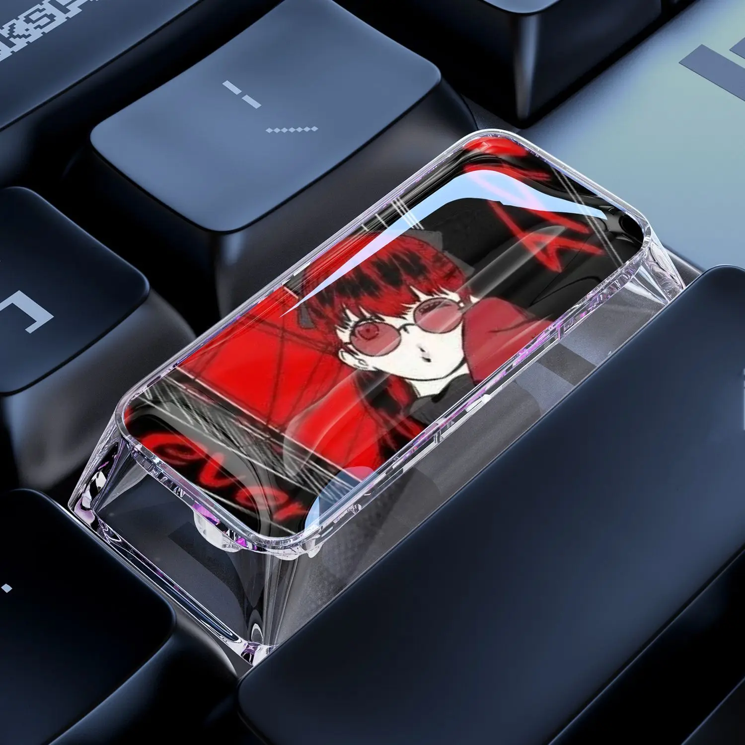 Аниме-кейкап P-persona Horizontal SHIFT. Изысканный одиночный кейкап. Износостойкий прозрачный кейкап для клавиатур с крестообразным шарниром.