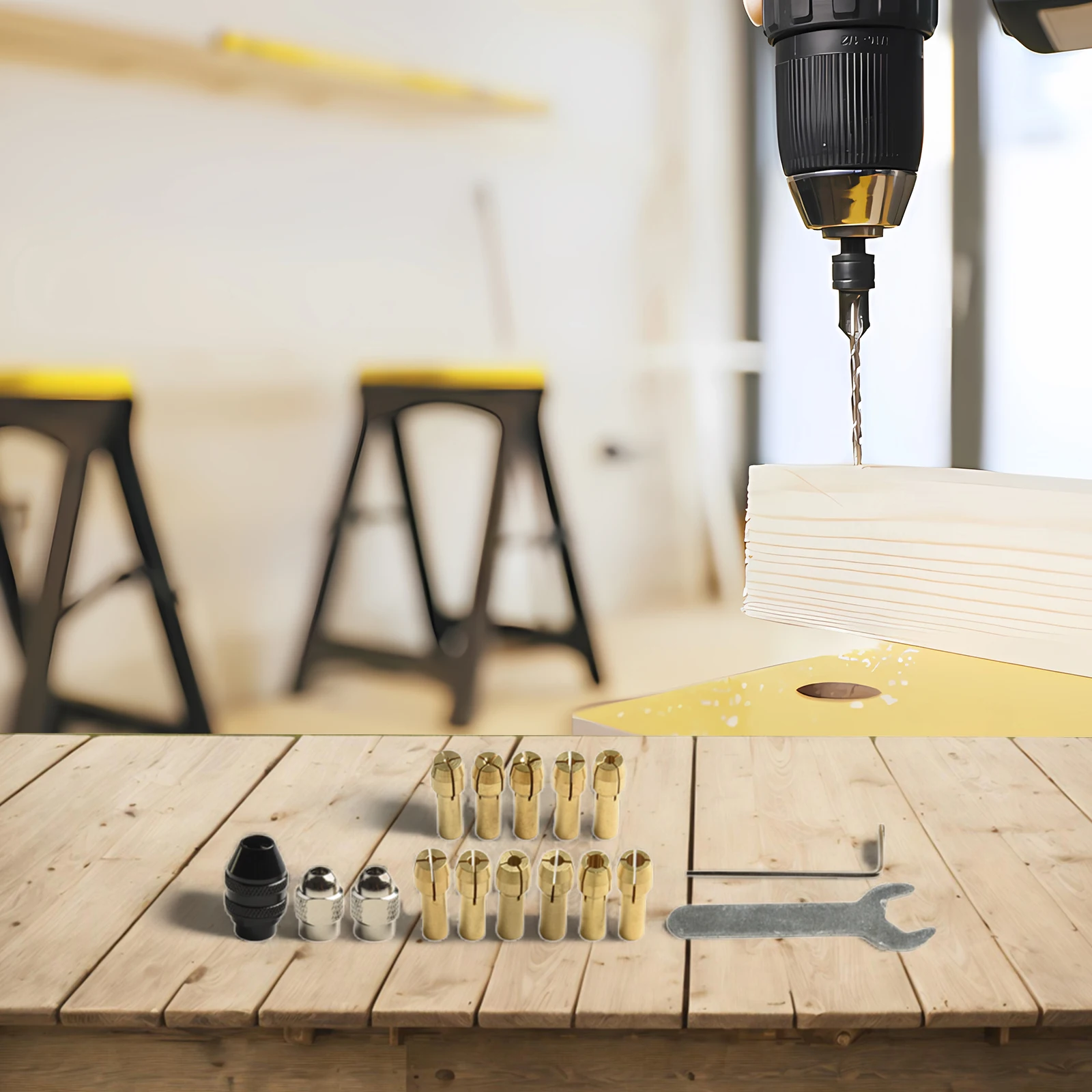 

Набор латунных патронов для сверл M8, 16 штук, эффективно удерживают мелкие сверла размером от 0,5 мм до 3,2 мм