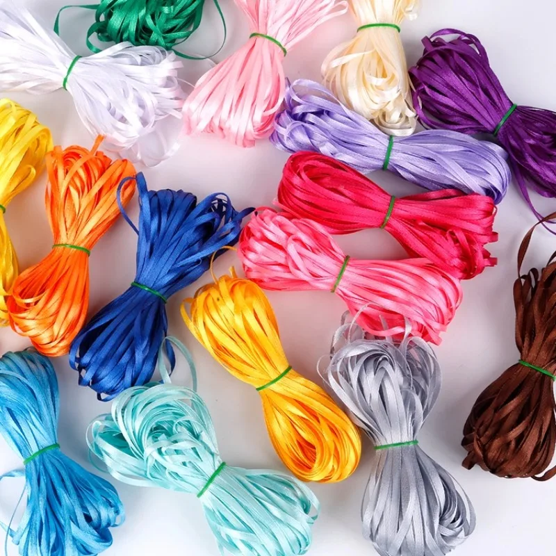 1/8 ''0.3cm 10 미터 멀티 컬러 새틴 리본 웨딩 파티 선물 팩 리본 크리스마스 장식 DIY 활 액세서리 리본