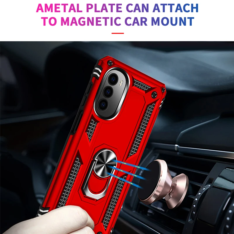 For Moto G22 G52 G82 G200 Case Shockproof Ring Holder Cover for Motolora Moto Edge 30 Pro S30 X30 G One 5G Plus 2022 Phone Case