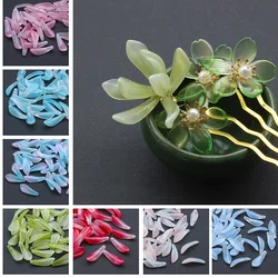 10pcs 9x25mm Leaf Petal Shape Handmade Lampwork Glass Loose Pendants Beads For Jewelry Making DIY Crafts Findings