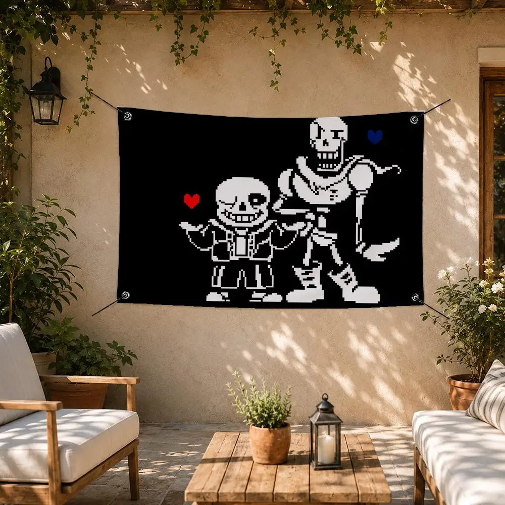 Iconic Game Undertale Flags Room Bedroom Home Outdoor Wall Hanging Concert Printed Background Decoration Art Banne