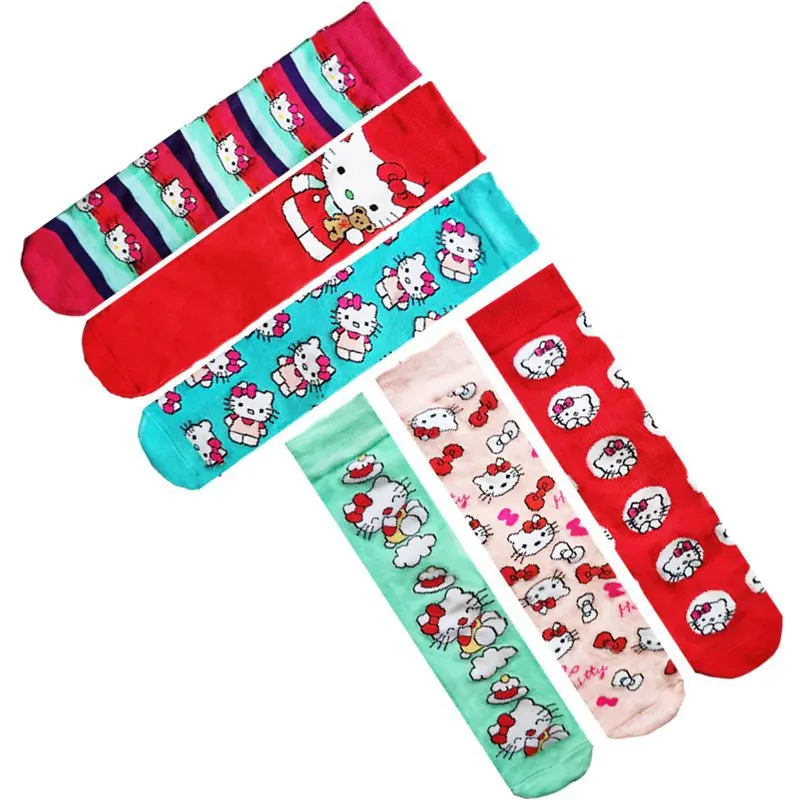 Kawaii Sanrio Long Socks Hello Kittys Y2K Cute Cartoon Anime Student Comfortable Breathable Sports Socks Toys Gifts Gifts