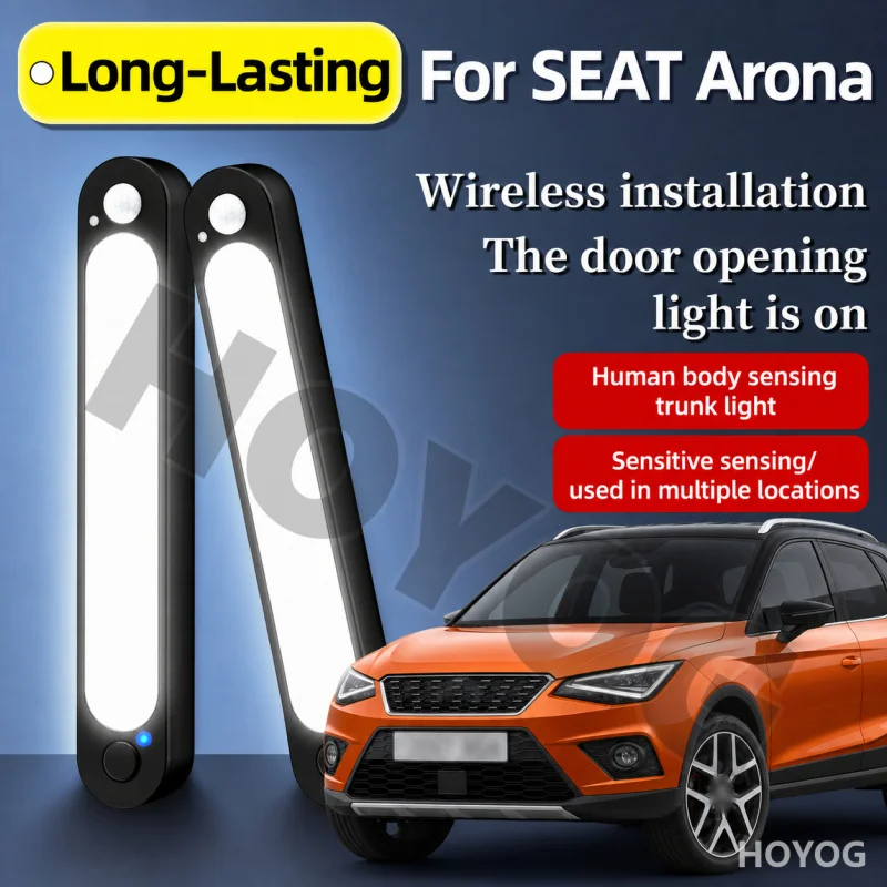 For SEAT Arona 2017-2026 Car Boot Light LED Lamp Motion Sensor Magnetic USB Rechargeable Trunk Cargo Light Compact SUV Cabin