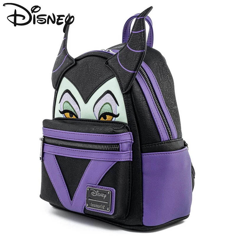 Disney PU Leather Maleficent Backpack Around Maleficent Women\'s Backpack Girls Casual School Bag Halloween Props Christmas Gifts