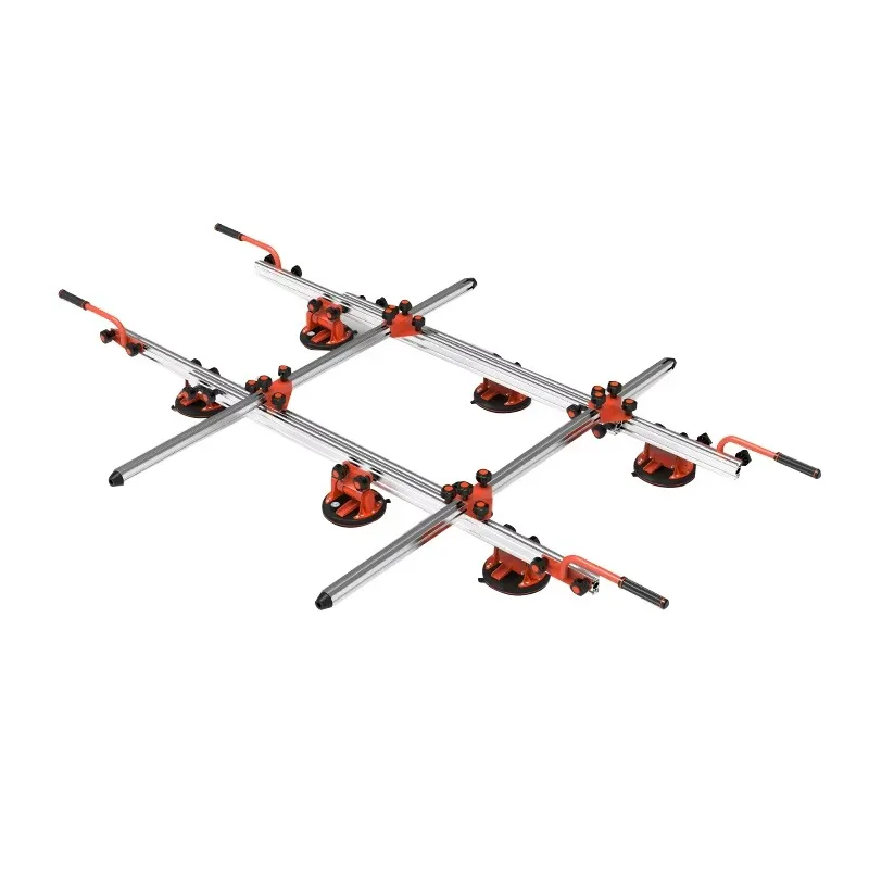 

Large Format Tile Carry System with Electric Vacuum Suction Cups Cross Bar Ceramic Tile Carrier Frame Big Handling Lifter Tools