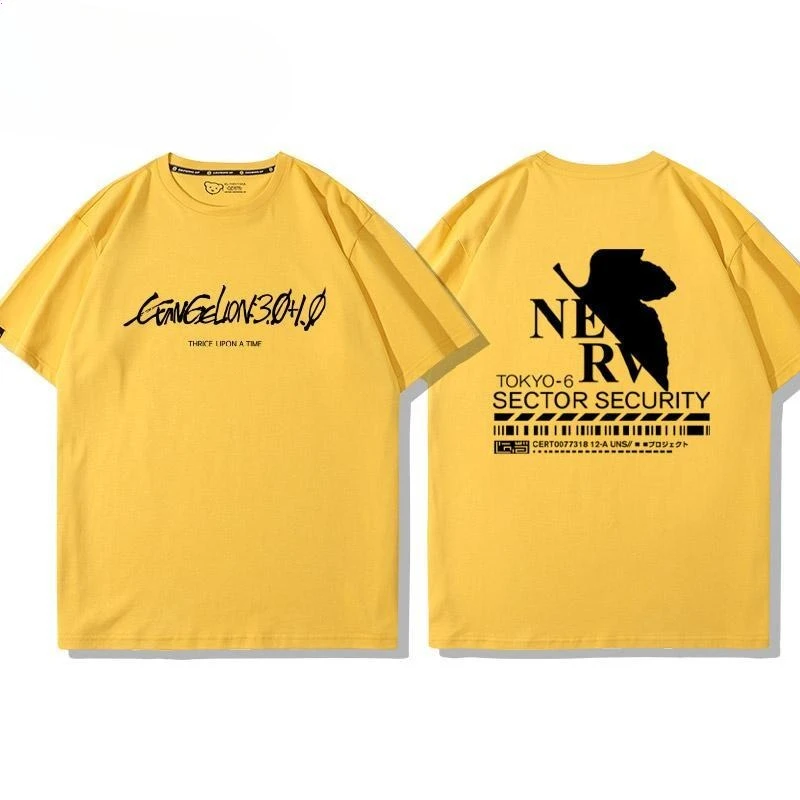 New NEON GENESIS EVANGELION EVA Film and television peripherals fashion trend short-sleeved couple casual half-sleeved T-shirt view 6