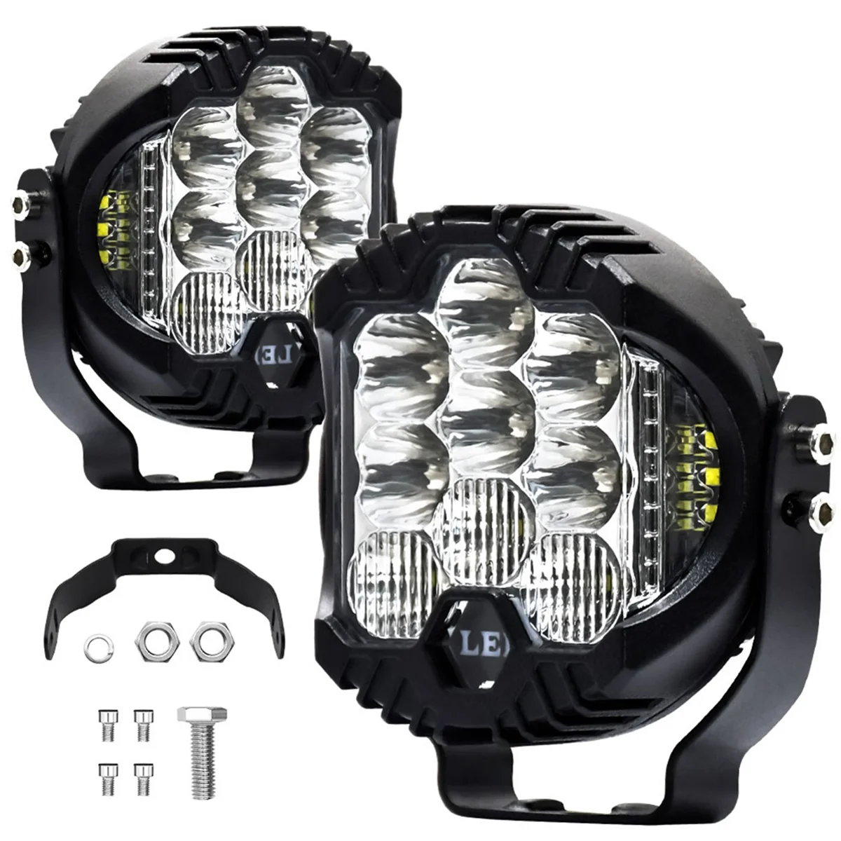 ที่เชื่อถือได้-3 นิ้วสามด้านไฟ LED ไฟหน้าสําหรับรถบรรทุก Suv เรือ Off-Road ยานพาหนะ ATV, สีขาว