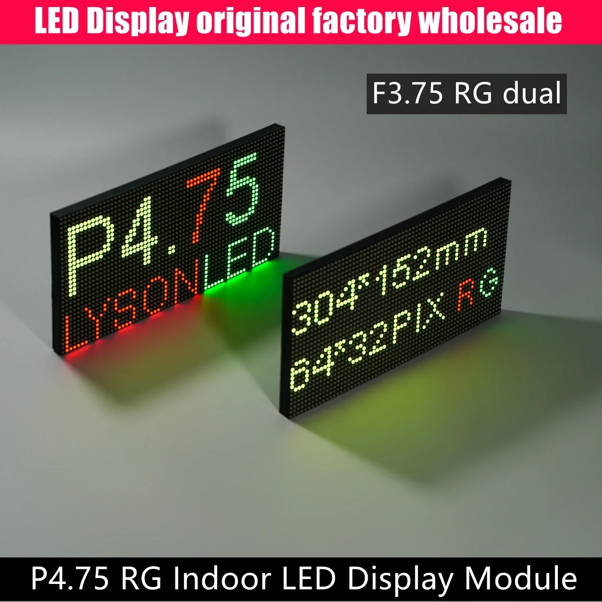 Indoor P4.75 SMD Red Dual Color Led Scrolling Signboard Module 304x152mm Replace F3.75 Dot Panel Matrix  64x32 Pixels