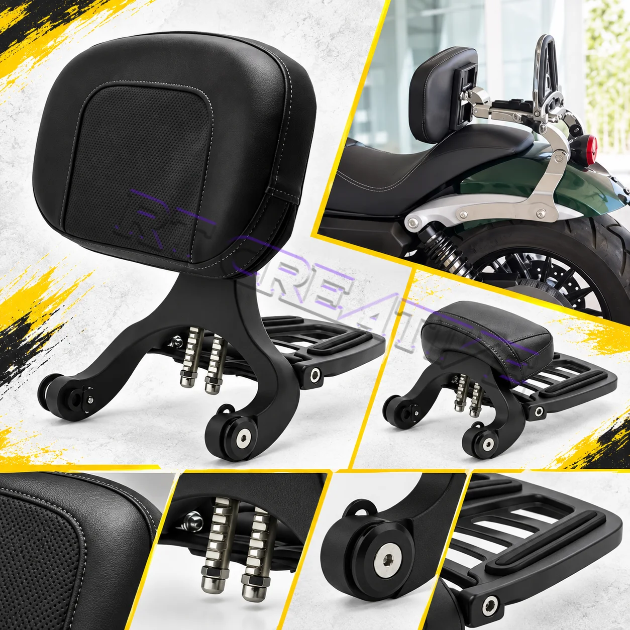 Modified Rear Telescopic Folding Backrest With Padding Cushion For Keeway V302C V Cruise125