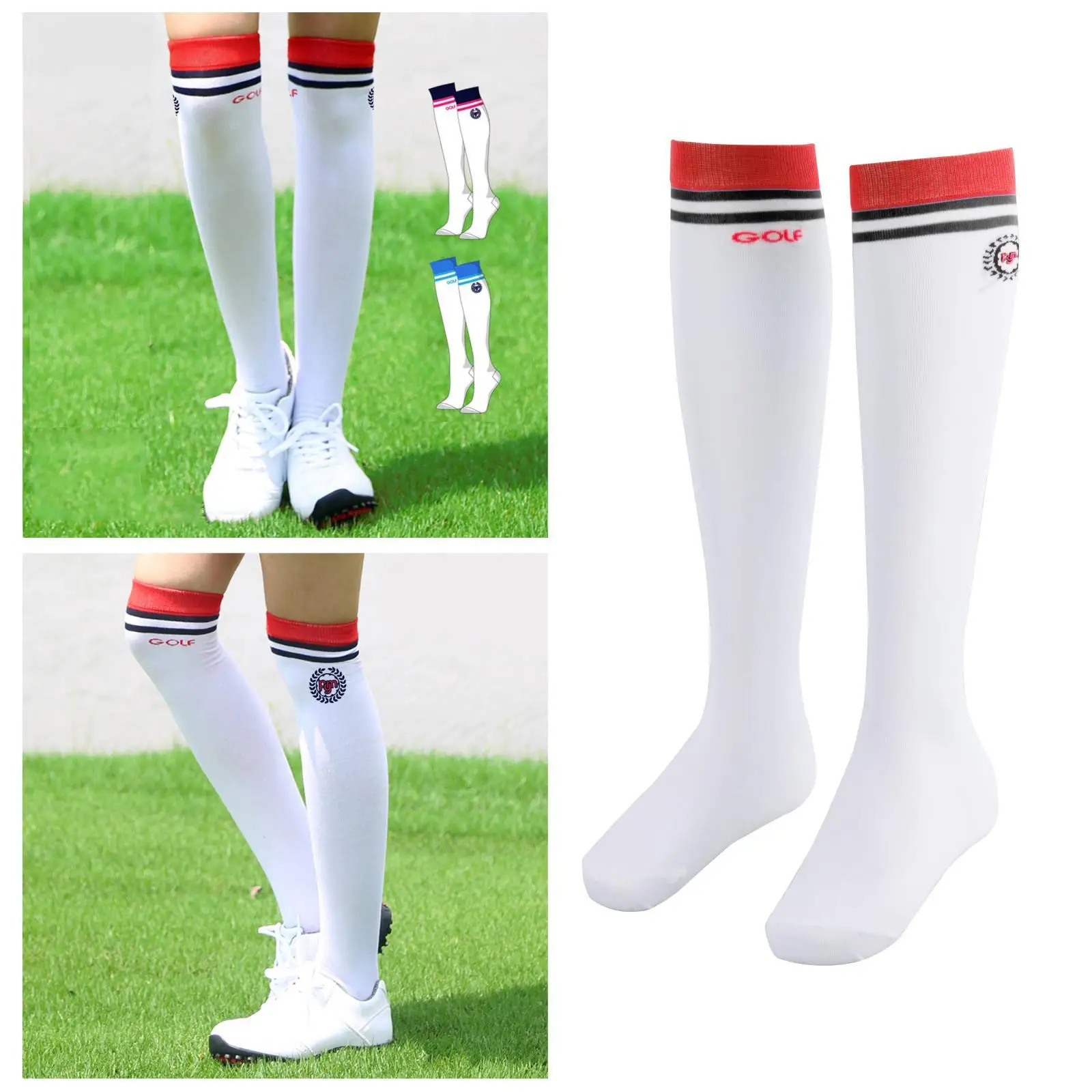 

4Pcs Womens Thigh High Golf Over the Knee Socks Extra Long Thigh High Stockings for Women