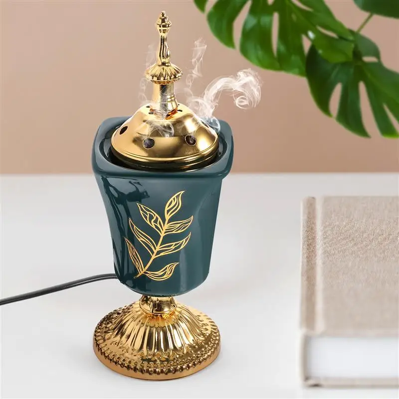 

Electric Incense Burner Middle Eastern Style Tabletop Electric Incense Metal Incense Burner New Decorative Electric US Plug