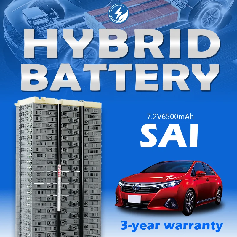 Hybrid Car Battery 7.2V 6500mAh, Lithium Ion Replacement for Toyota SAI, High Performance Longer Life Module, CE RoHS