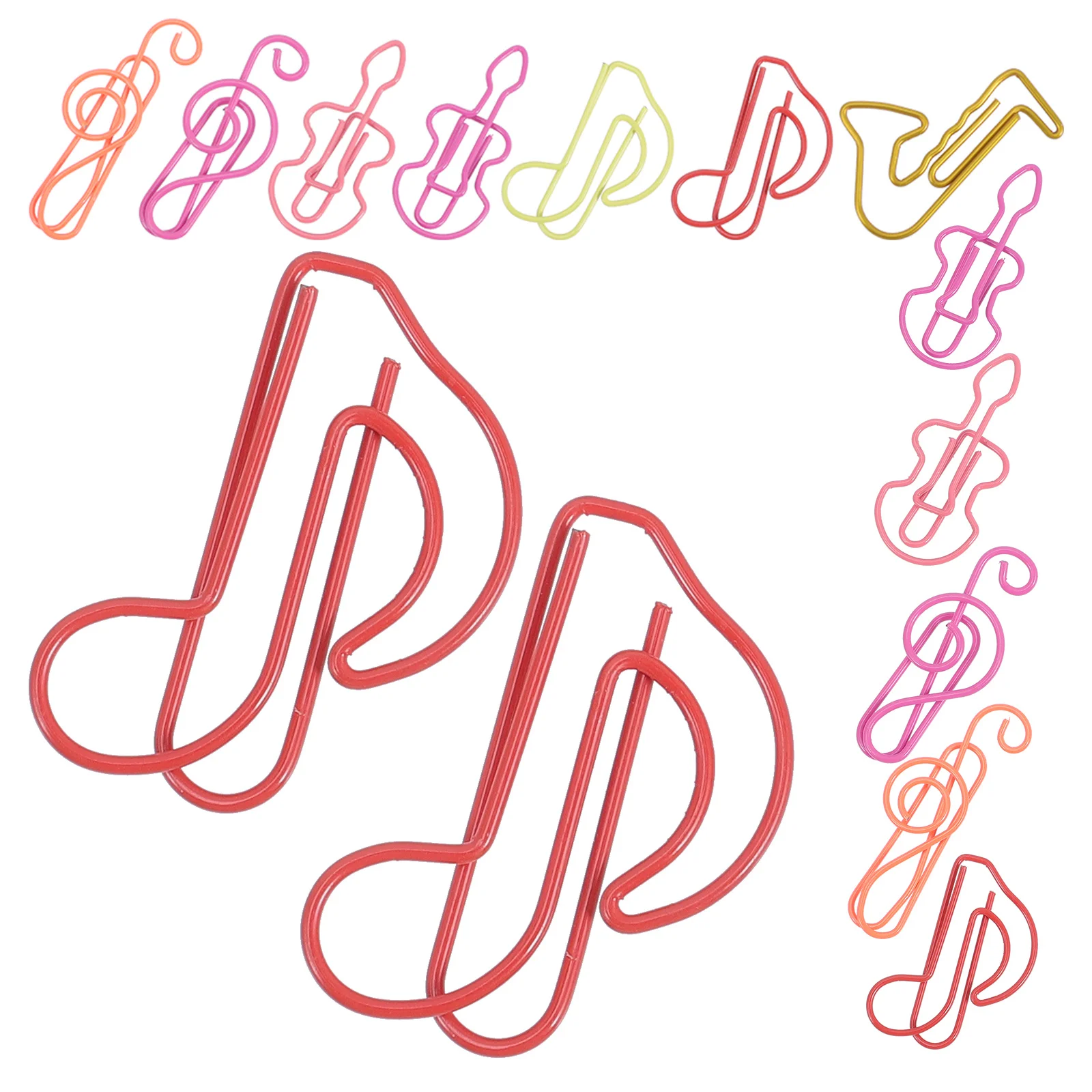 60Pcs Elegant Music Note Paper Clips Multiuse Metal Document Clamps for Filing Marking Notes Office School Accessories
