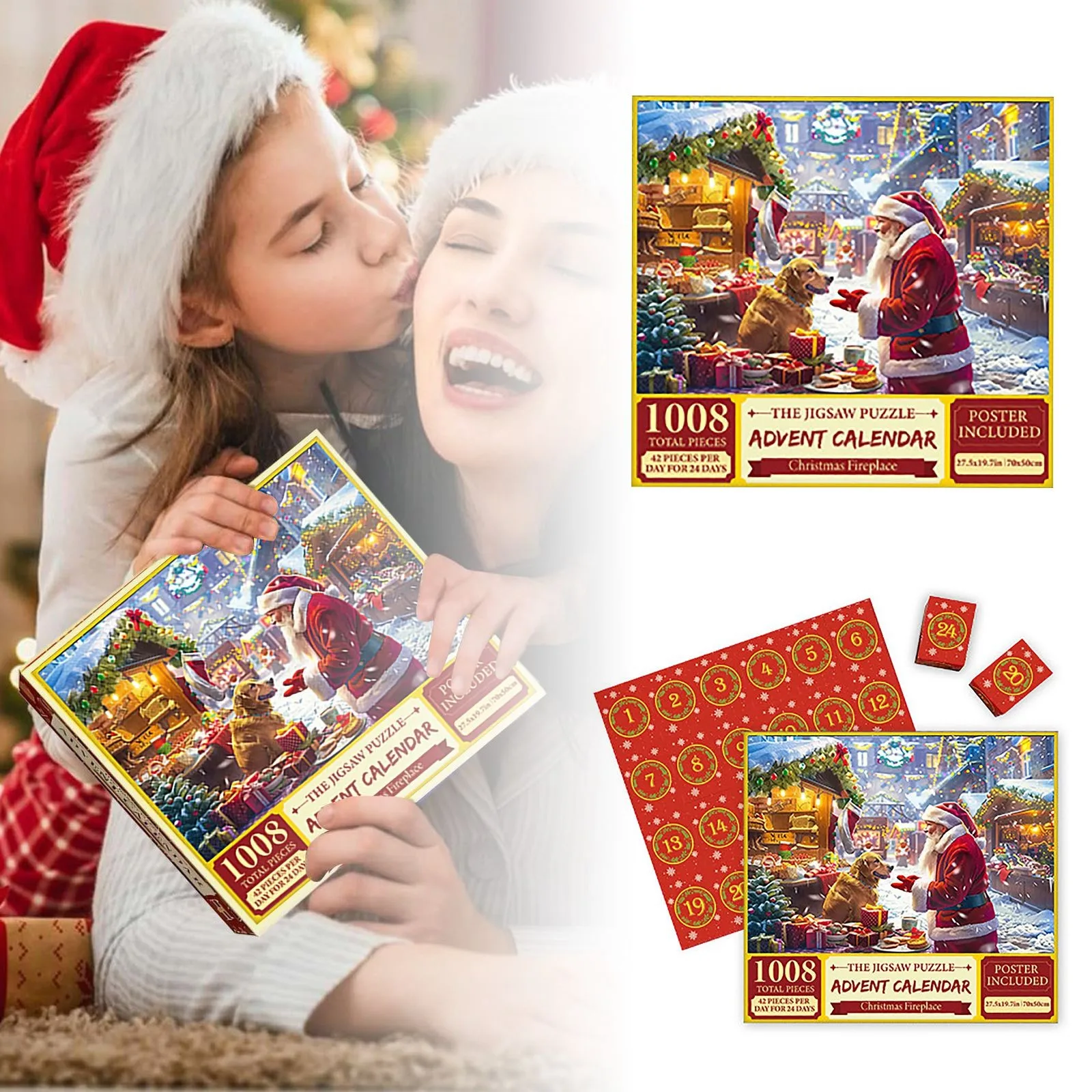 

2024 Christmas Countdown Advent Calendar Puzzle, Advent Calendar 2024, Hanging Christmas & Halloween Holiday Decor