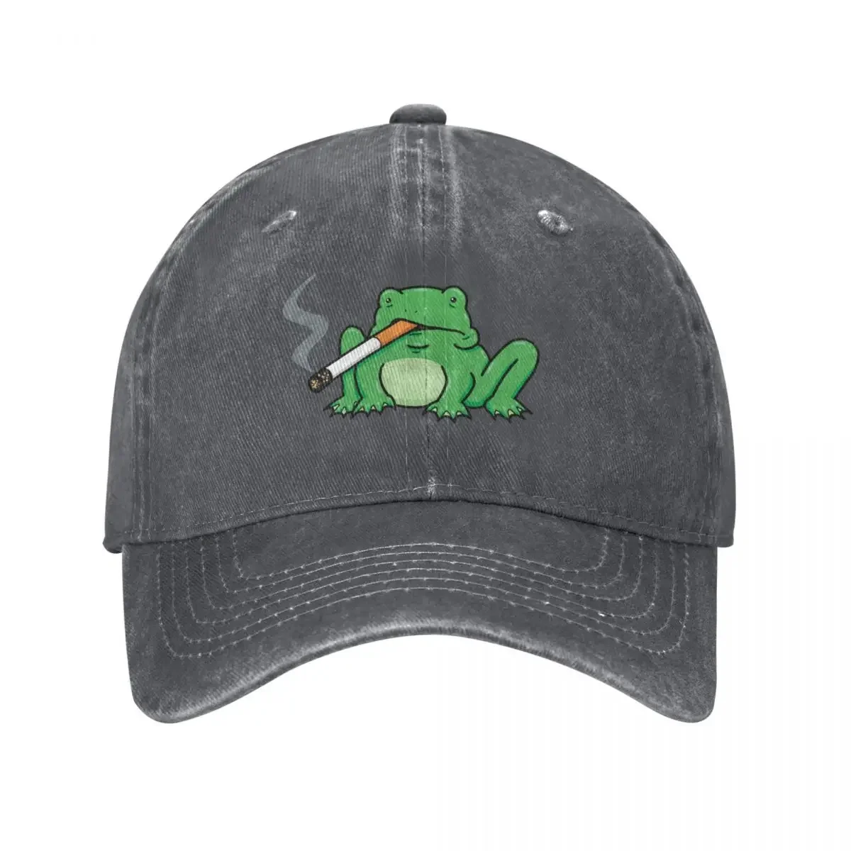 

Smoking Frog Baseball Cap Sun Hat For Children Vintage funny hat Golf Woman Hats Men's