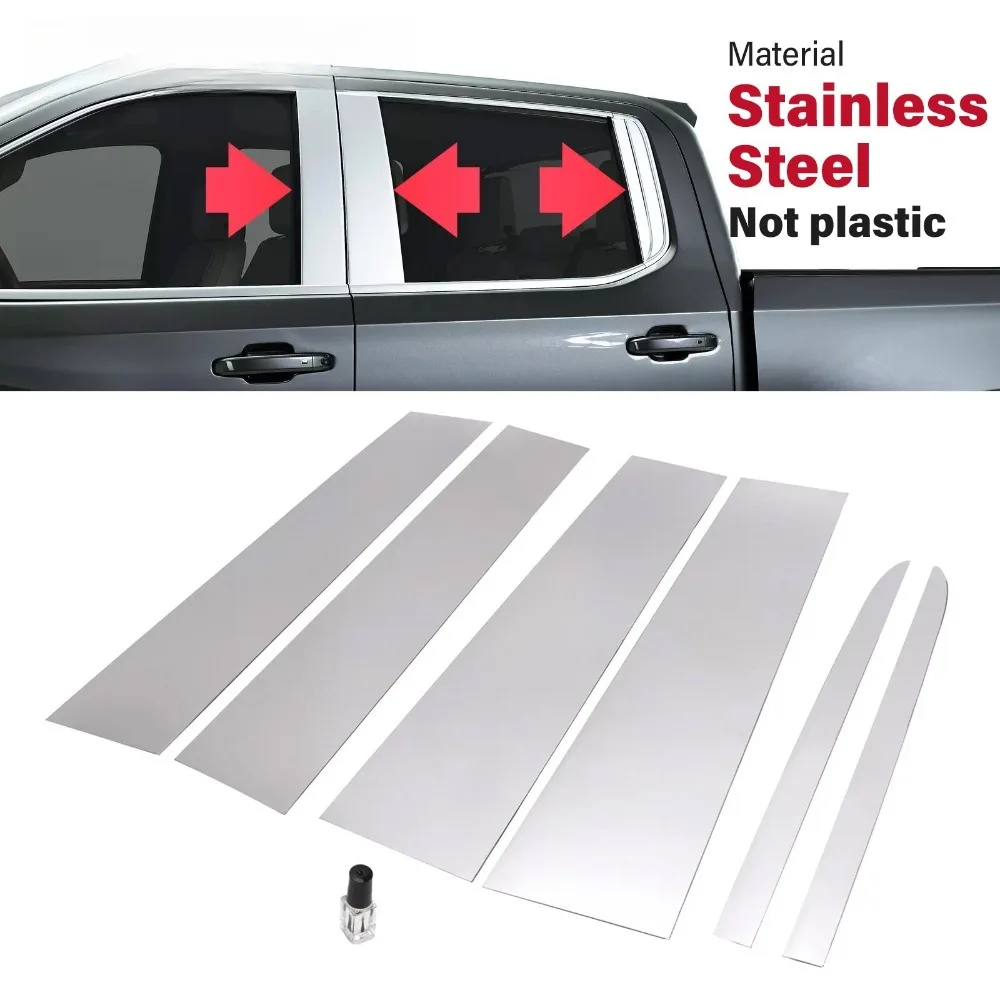 

Door Pillar Post Trim Kits For Chevy Silverado GMC Sierra 19-25 Crew Double Cab