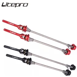 Liteproelite MTB Road Bike Titanium Alloy Quick Release Rods 100/135mm Hub Quick Release Screws 74/130mm For Folding Bike