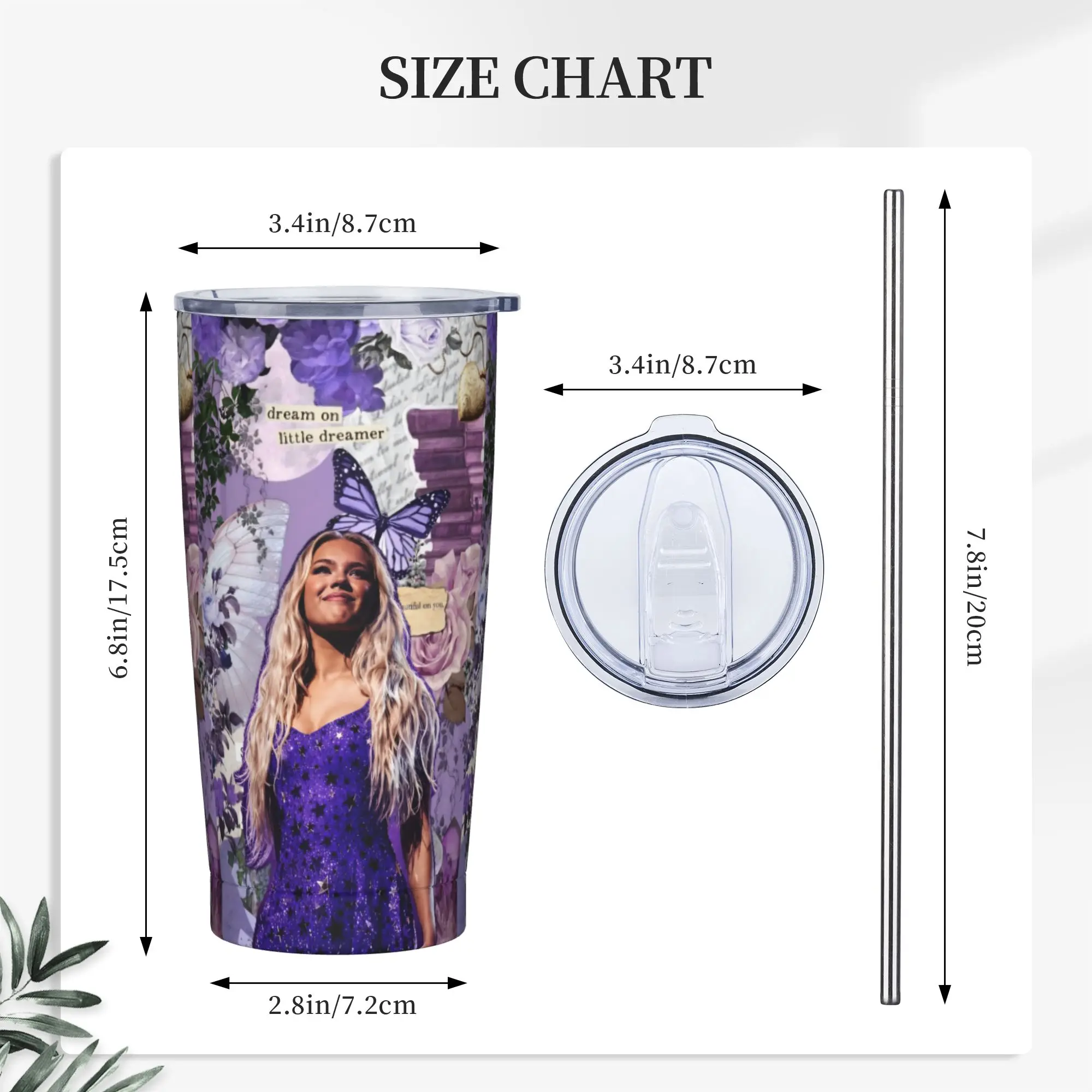 F-Freya Skye Singer Tumbler Vacuum Insulated  Coffee Cups Vacuum Flask Car Mugs Hot Cold Drink