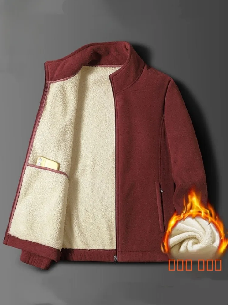 

Мужское бархатное пальто-манжета Thiened Lamb Fce с внутренним воротником-стойкой и застежкой-молнией, длинное све, теплая зимняя верхняя одежда, пальто