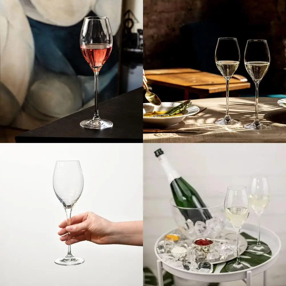 Juego de 6 Copas Grandes para Vino Espumoso, 9.4 oz, Ideales para Burbujas, Aptas para Lavavajillas, Fabricadas en Europa