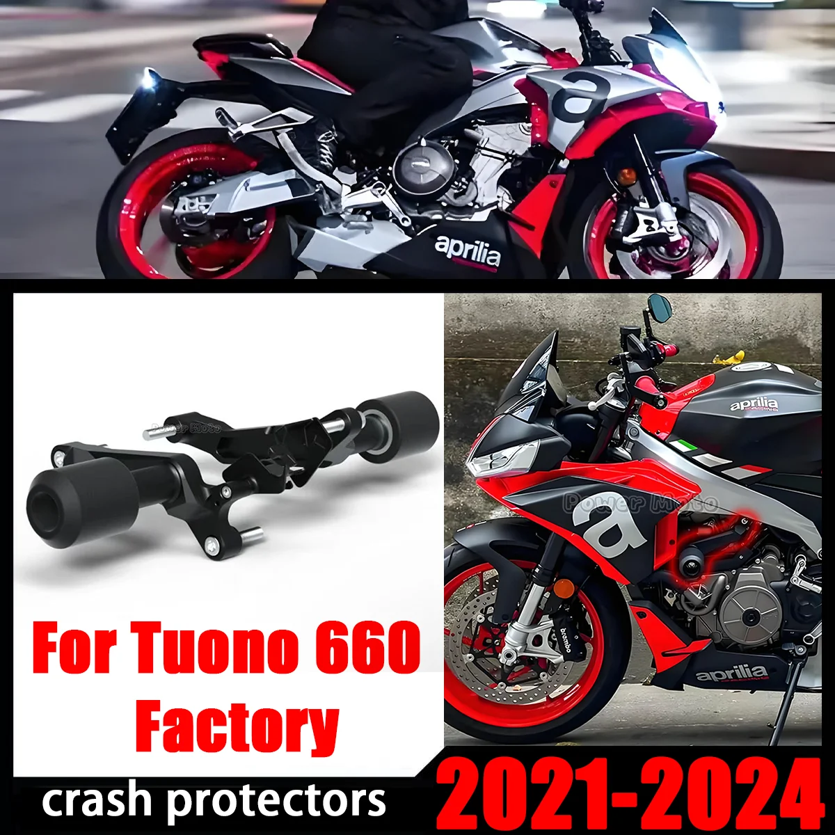 

Motorcycle frame crash pads for Aprlia Tuono 660 Factory 2021-2023 crash shaft engine stator slide protectors
