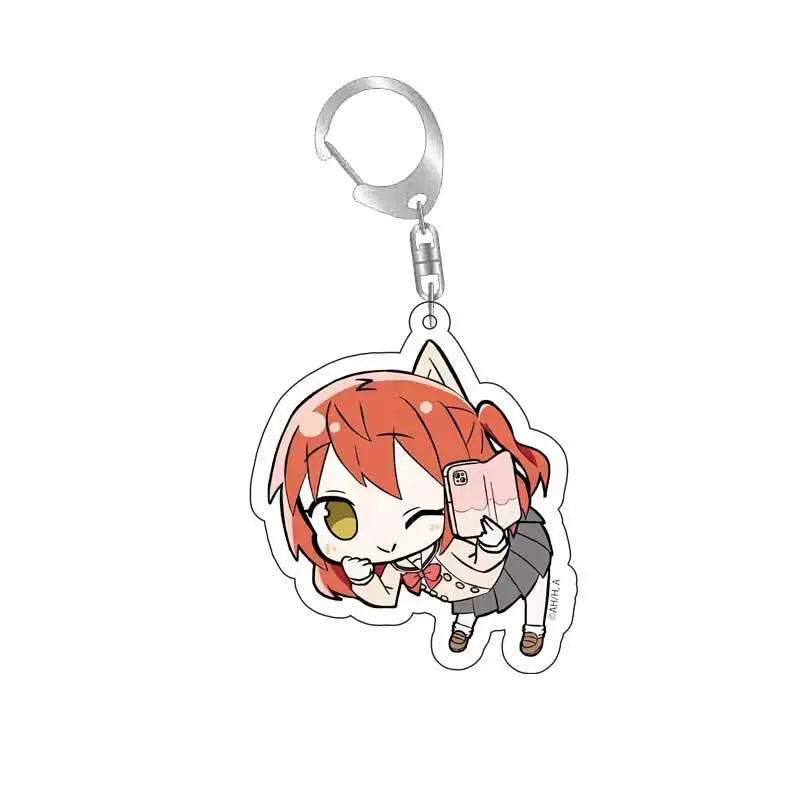 Anime BOCCHI THE ROCK Keychain Gotou Hitori Ijichi Nijika Yamada Ryo Keychains Metal Pendant Chain Key Ring Accessories Jewelry