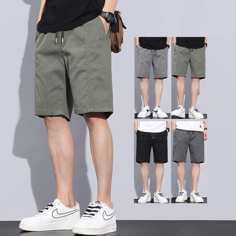 

Men's Casual Loose Fit Knee Length Shorts 2026 Summer Lightweight Breathable Drawstring Streetwear Green Grey Cargo Shorts INS