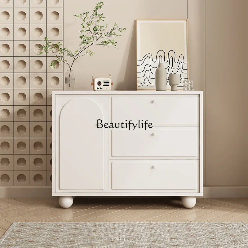 

yj19 Cream wind solid wood five wall chest modern simple living room bedroom locker