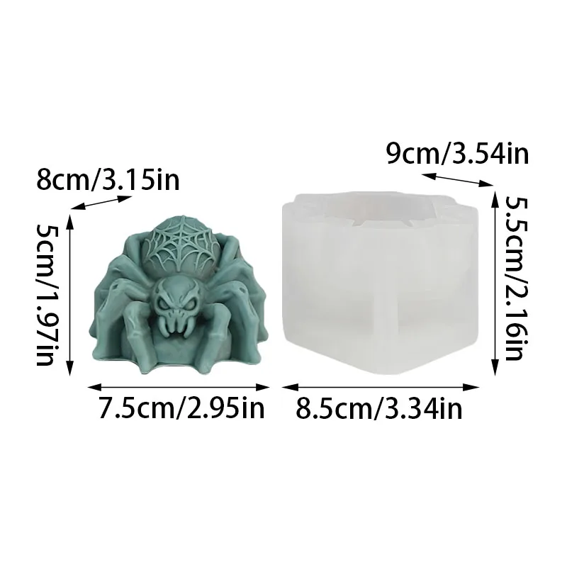 Halloween Spider Web 3D Spider-Shaped Candle and Incense Making Silicone Mold, Handmade Dark Horror Festival Scented Candle Plaster Resin Ornament DIY Mold
