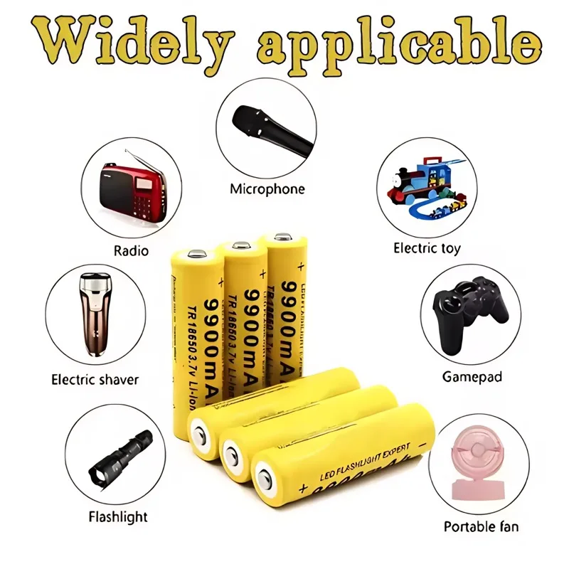 

️️New 2026 NEW 3.7V 9900mah18650 Battery li-ion Battery 9900mAh 3.7V Rechargeable Battery