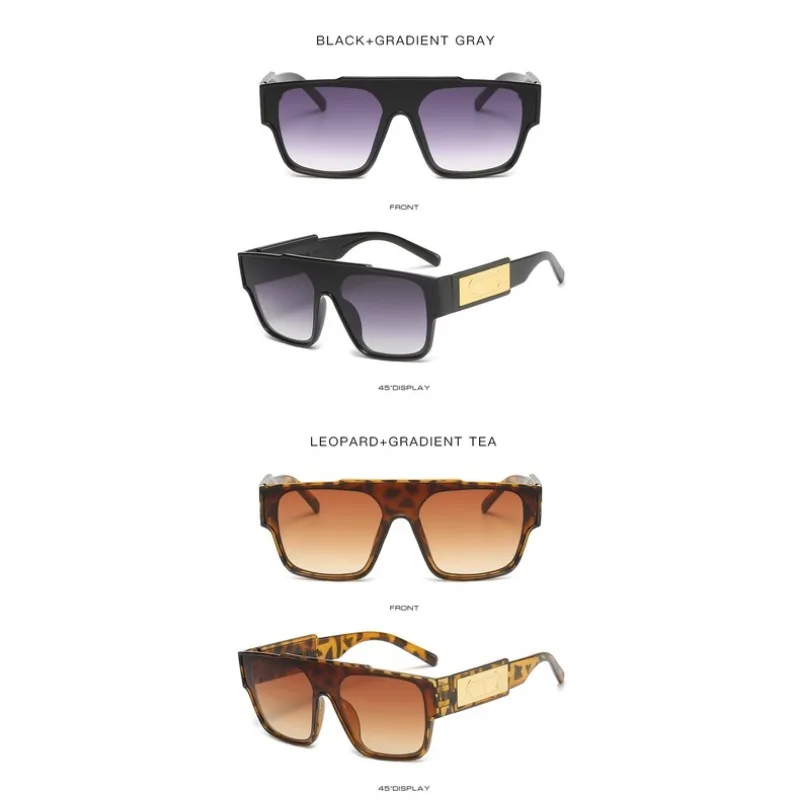 خمر المتضخم قطعة واحدة النظارات الشمسية النساء العلامة التجارية مصمم الأزياء النظارات الملونة الرجال حملق ظلال نظارات شمسية #6