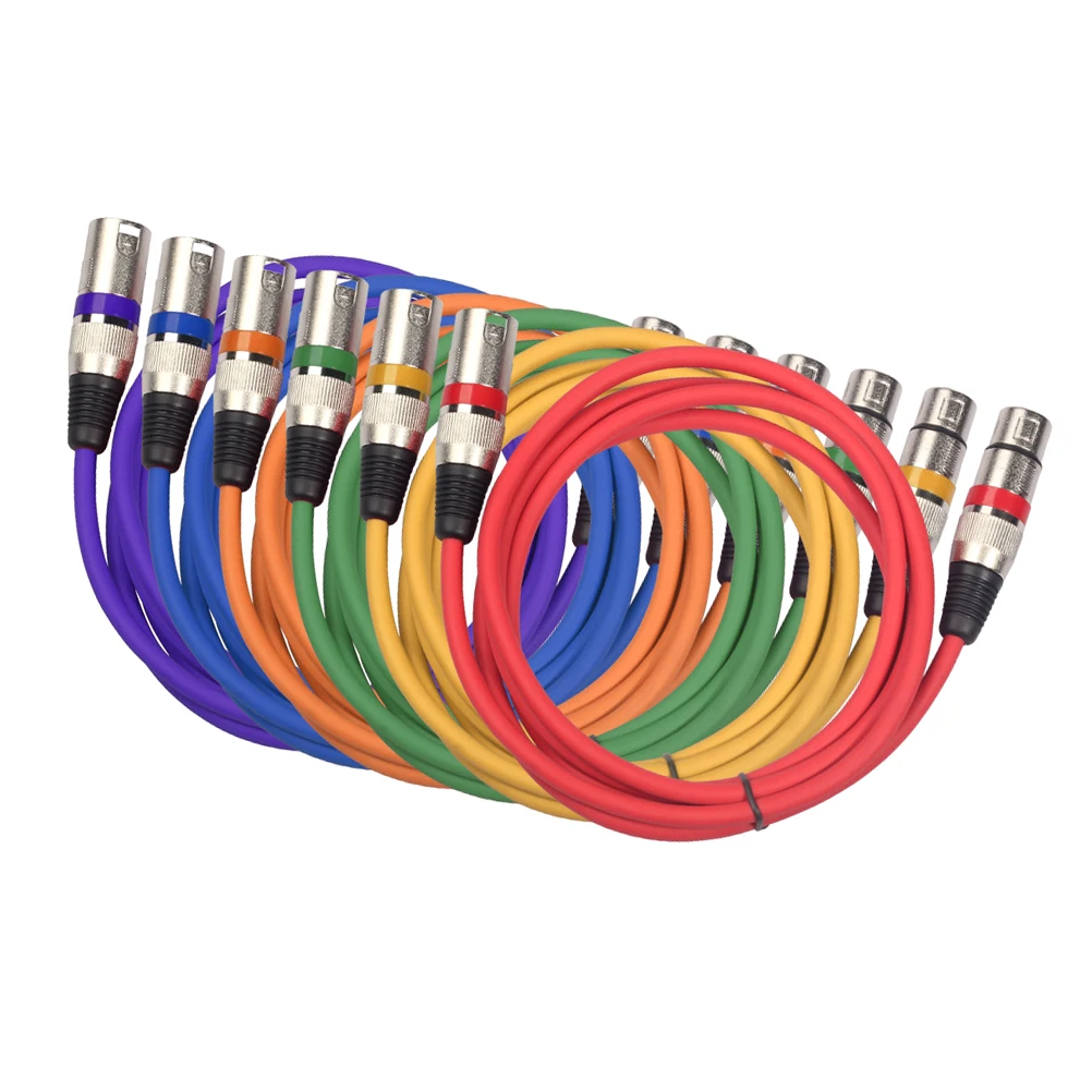 

6pcs XLR Audio Cable Thickened Zinc Alloy Plug Balanced Oxygen Free Copper for Microphone Stage Mixer Guitar Amplifier Equipment