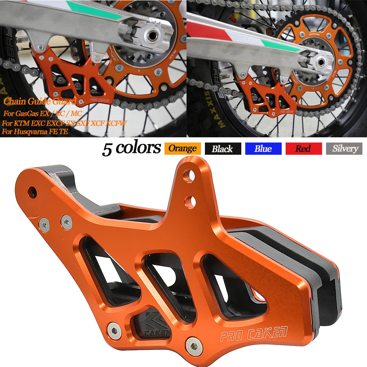 

Motocross CNC Chain Guide Cover Guard Protector For KTM SX SX-F EXC EXC-F XC XC-W XC-F TPI 125-530 690 ENDURO SMC ABS 2008-2023