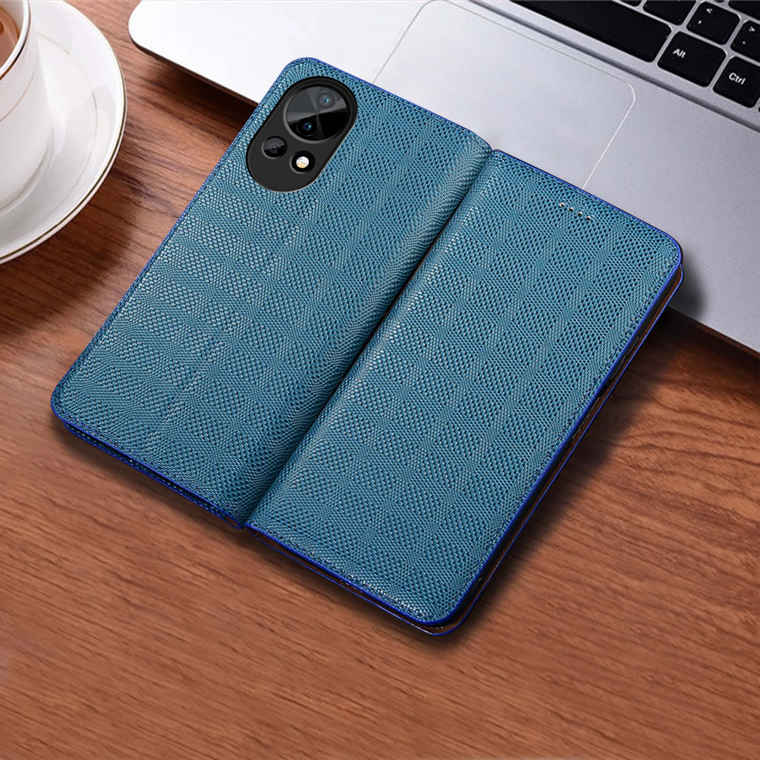 

For Huawei Nova 7 8 9 10 11 11i 12 12S 12i 13 13i 14 Pro Ultra SE Crosshatch Pattern Of Genuine Leather Flip Phone Case Cowhide