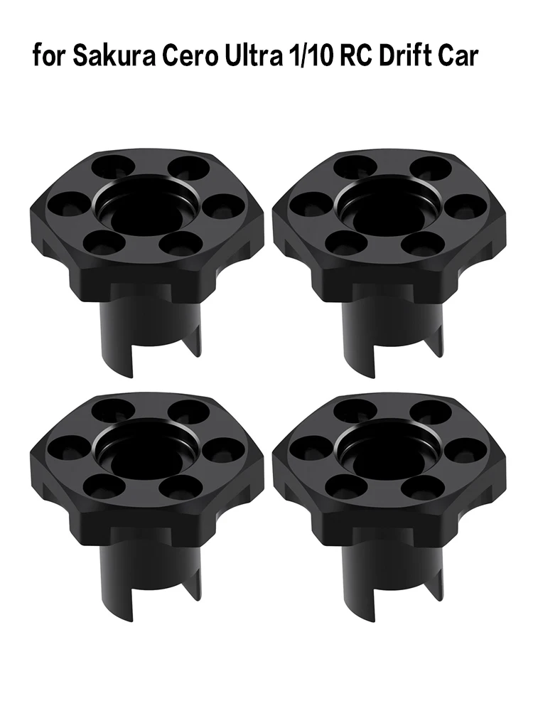 YEAHRUN 4 pièces adaptateurs de moyeu hexagonal de roue en alliage d'aluminium pour Sakura Cero Ultra 1/10 RC Drift voiture pièces de mise à niveau
