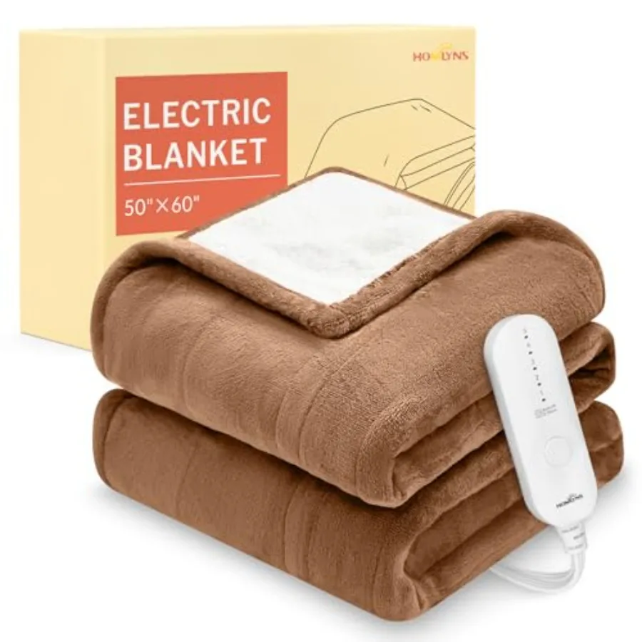 

LuxeHeat Heated Blanket Electric Blanket Soft Flannel Sherpa Heated Heating Blanket with 5 Heat Settings 3 hrs Timer Auto Shut