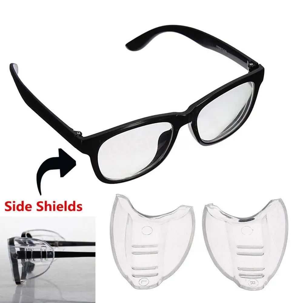 2PCS Eye Flexible Clear Shields Side Safety Goggles Glasses Protection Universal Goggles Cycling Out Door Sports Glasses