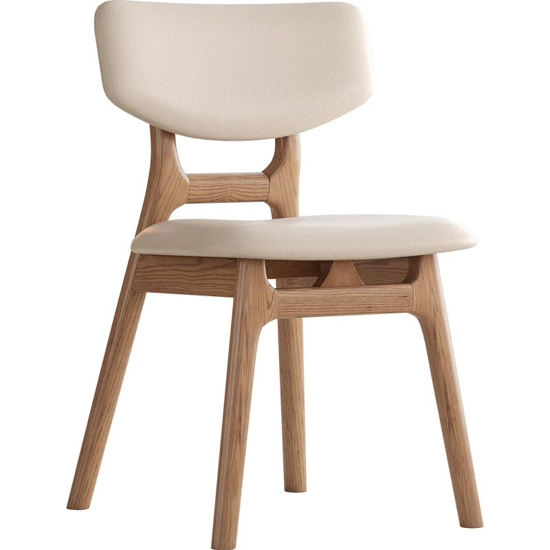 

Solid wood Home dining table Simple ash wood Nordic style log chair