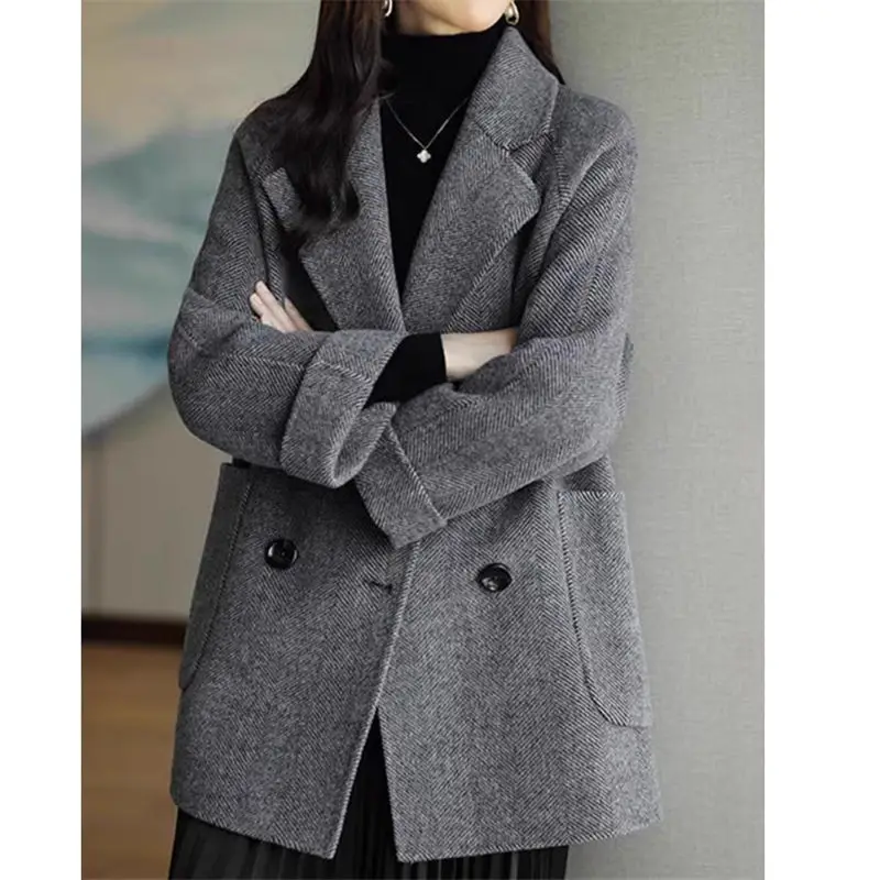 Anzug Kragen Temperament Woolen Mantel frauen Herbst Und Winter Lose Koreanische Dünne Vielseitig Gute Qualität Blazer Jacke A375