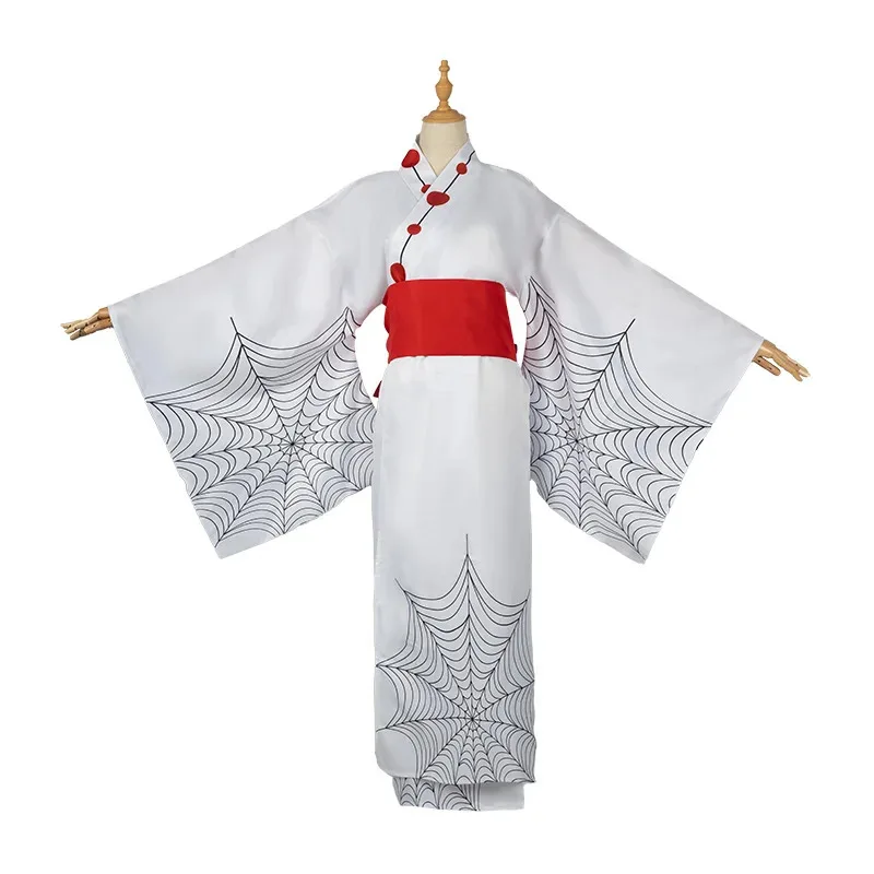 CyAnime Kimetsu No Yaiba Spider Oni Ayaki Rui Косплей Костюм Мужское белое кимоно Полный комплект наряд для вечеринки на Хэллоуин