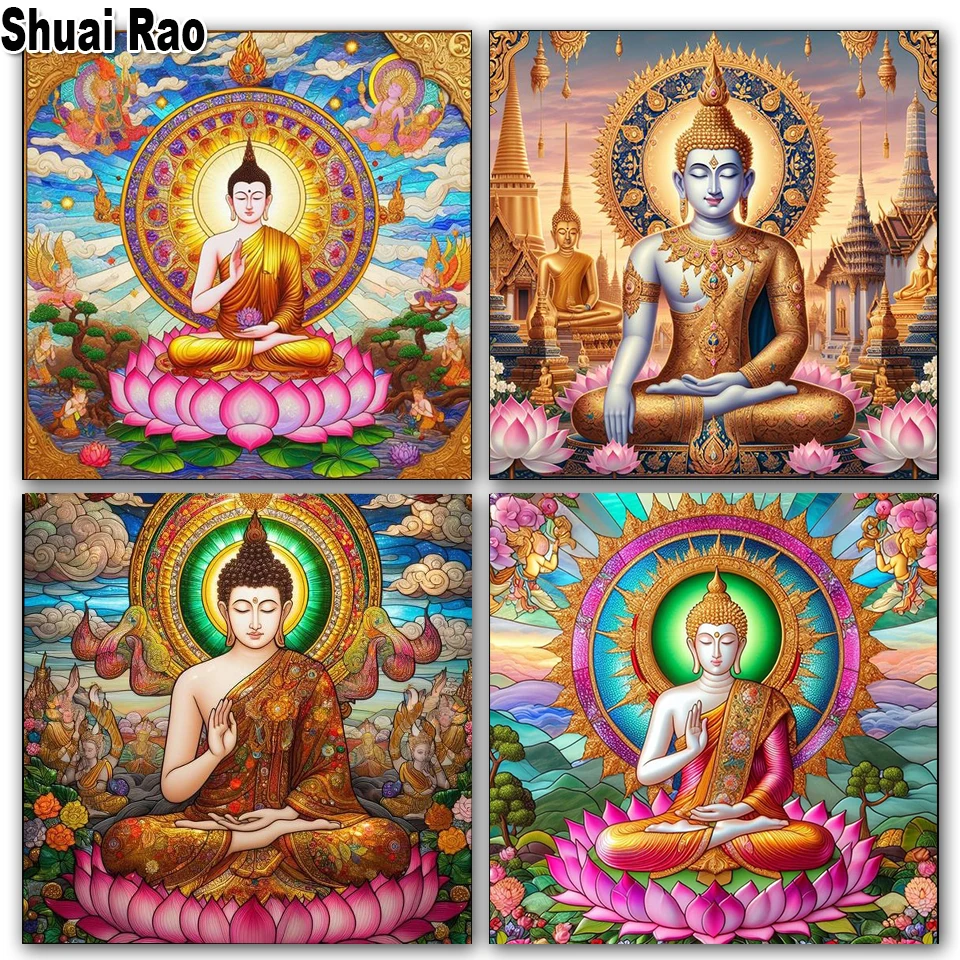 Mandala Buddha Diamond Painting New 2024 Diy Full Square Round Diamond Mosaic Art Rhinestone Of Picture religion Home Decor