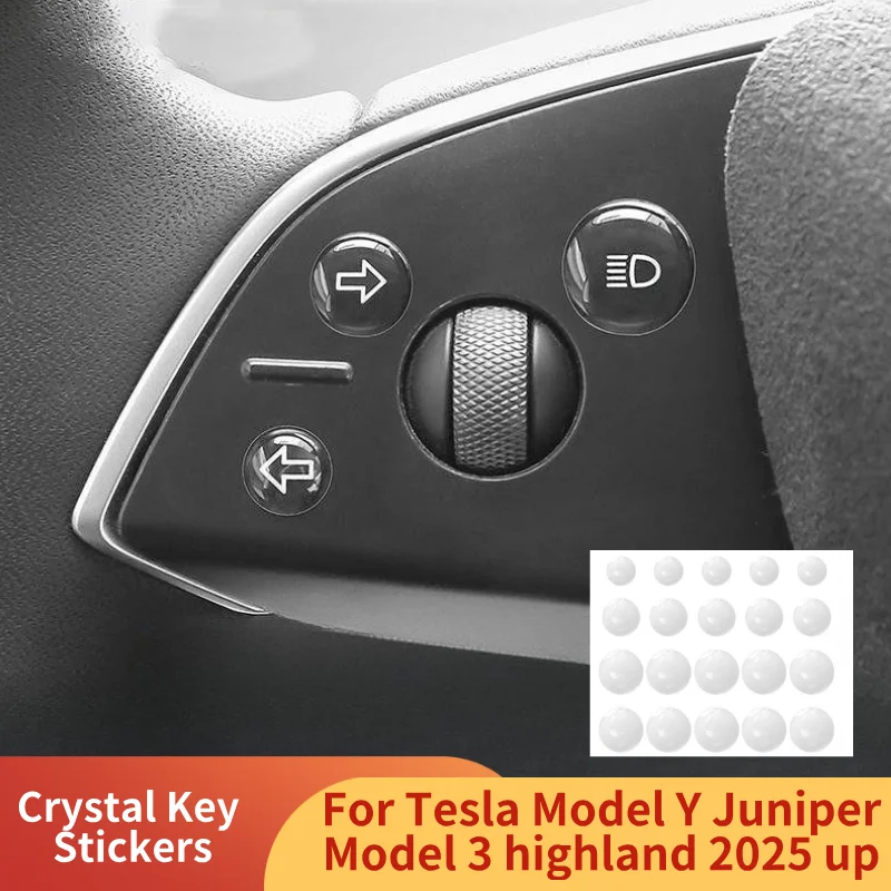

Crystal Key Stickers for Tesla Model Y Juniper Model 3 Highland 2025 Window Button Panel Sticker Central Control Car Accessories