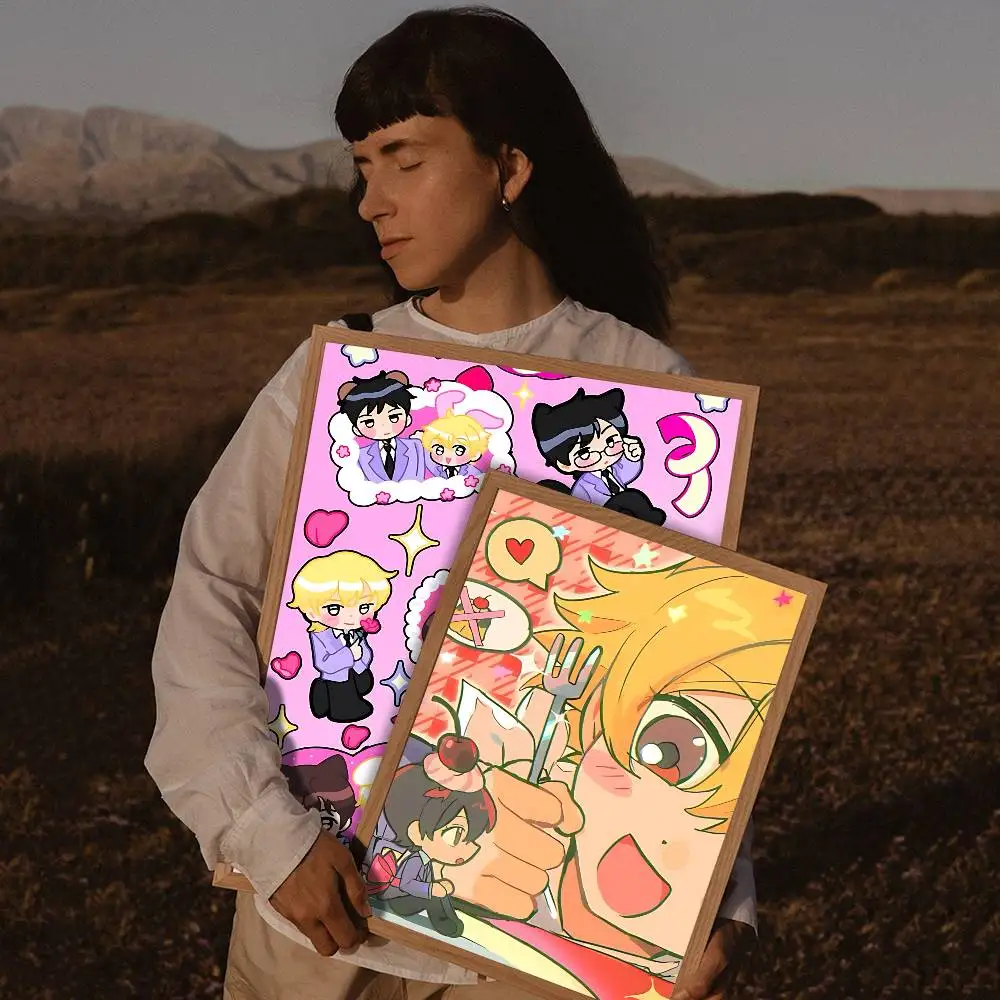 الكلاسيكية أنيمي عوران المدرسة الثانوية المضيف نادي أنيمي الملصقات لزجة HD جودة جدار الفن الرجعية الملصقات للمنزل ديكور جدران