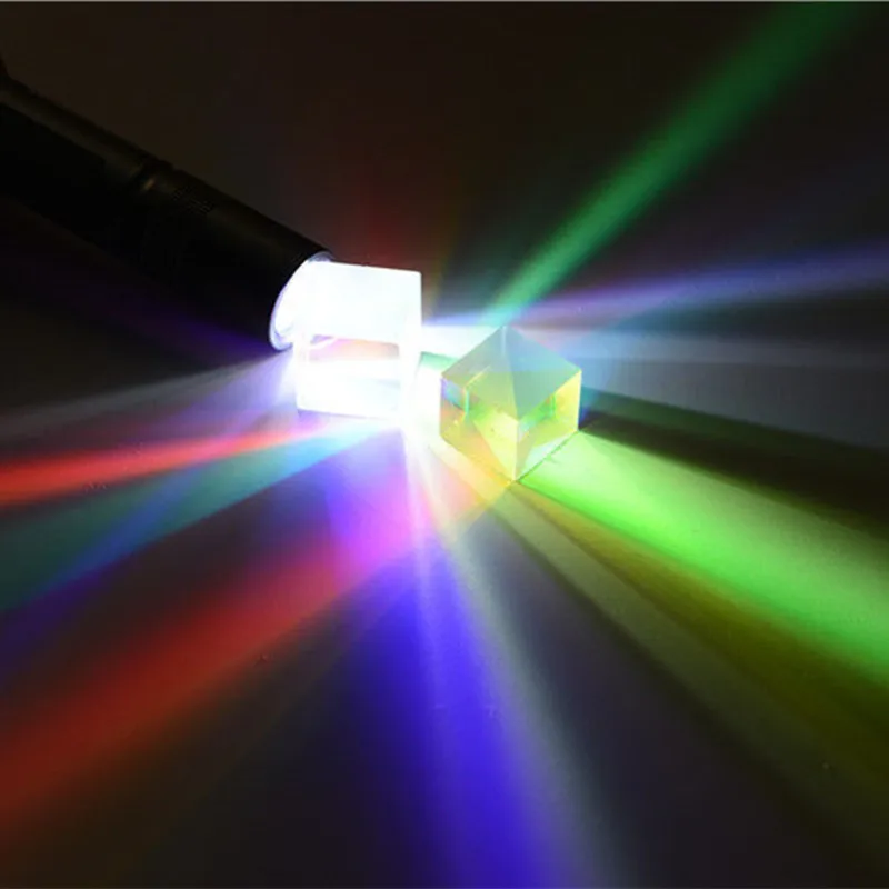 2PCS 2.2x2.2x2.2cm Optical Glass Educational Prism Defective prisma Dichroic X-Cube Glass Prisms RGB Combiner Decoration Glass