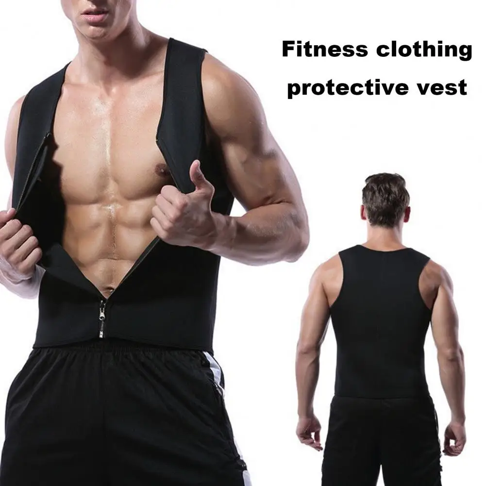 Men Vest Men's Compression Vest Tank Tops Zipper Placket Muscle Defining Vest Safety Pullover Tank Tops