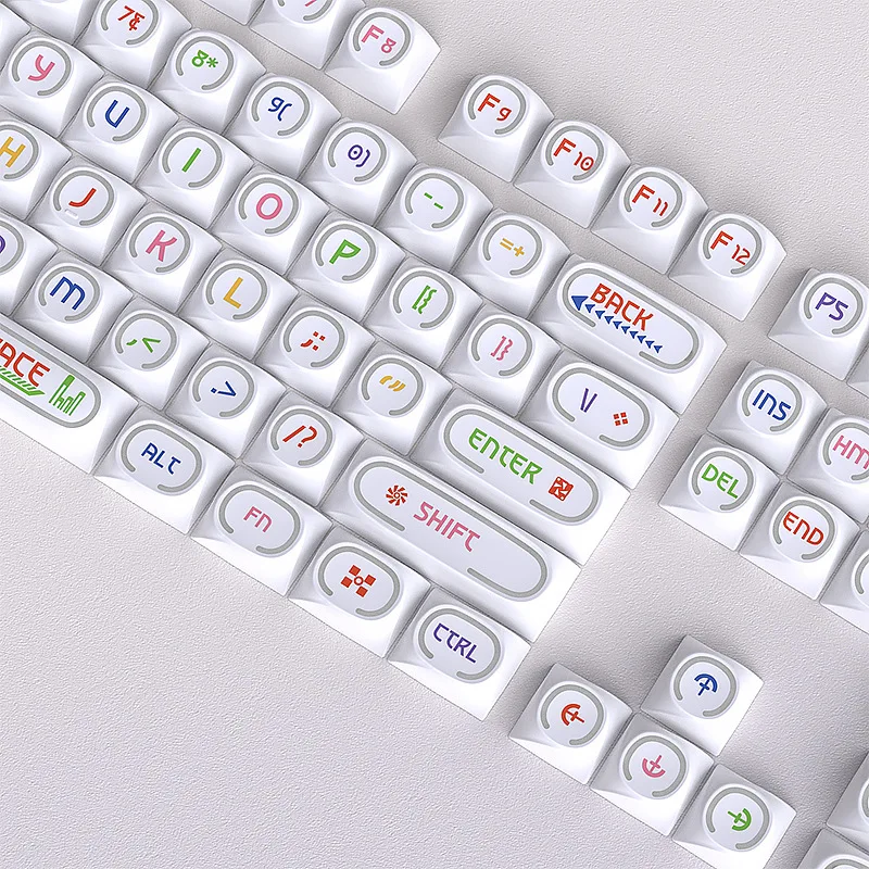

Rotary keycap white PBT luminous small full set 0EM height 125 key thermal sublimation light transmission