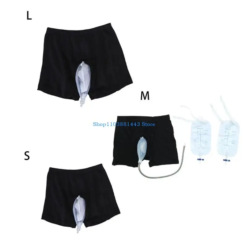 

Q6RE Shorts Urine Bag Reusable Men Urinal Bag Silicone Urine Funnel Pee Holder